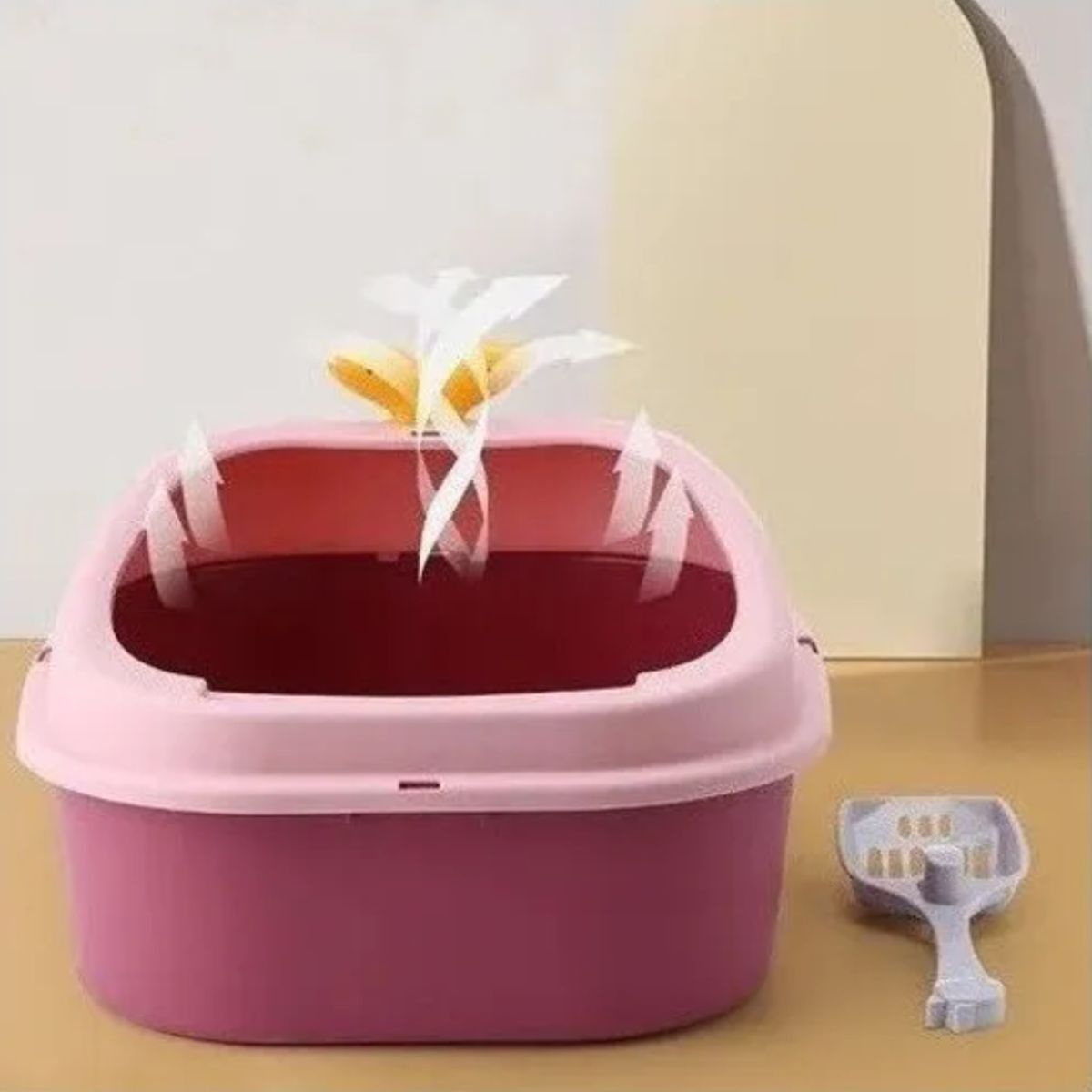 GENERICO - Arenero Para Gato Ballenita Con Pala Y Juguete De Color Rosa