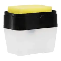 GENERICO - Dispensador De Lavalozas Manual Para La Cocina + Esponja Negro