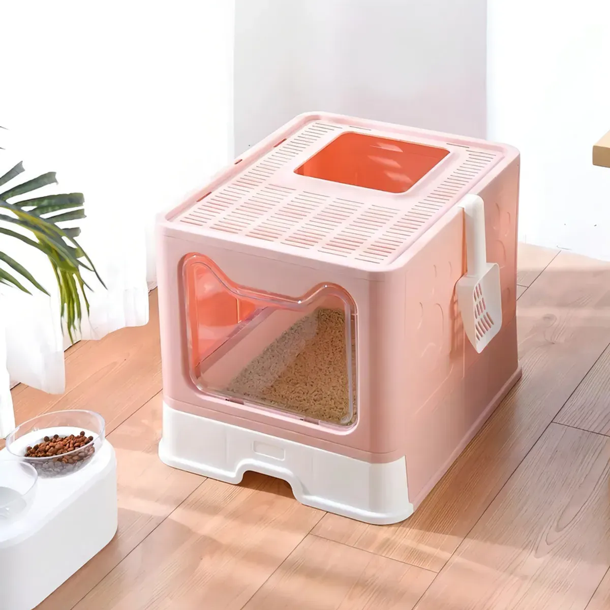 GENERICO - Arenero Caja De Arena Para Gatos Baño Arenero Gato Cerrado Azul Menta