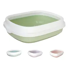 GENERICO - Arenero Para Gatos Con Pala Recogedora Pequeña 40x33x12 Cm Verde