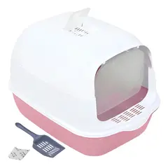GENERICO - Arenero Para Gato Caja De Arena Con Tapa Y Puerta Abatible Color Rosa