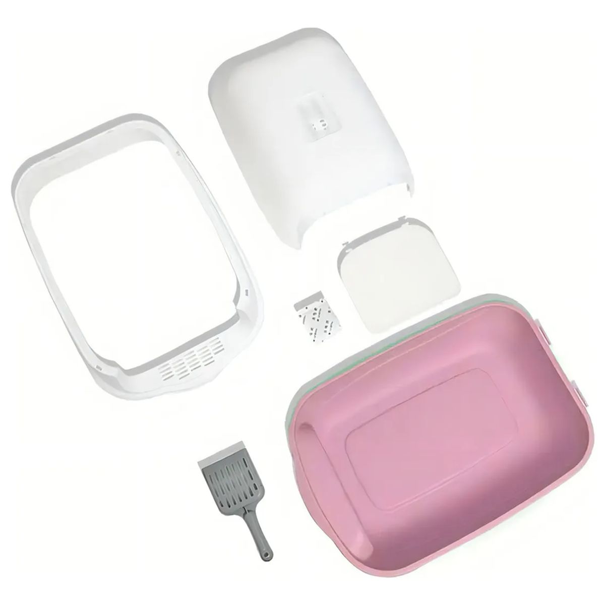 GENERICO - Arenero Para Gato Caja De Arena Con Tapa Y Puerta Abatible Color Rosa