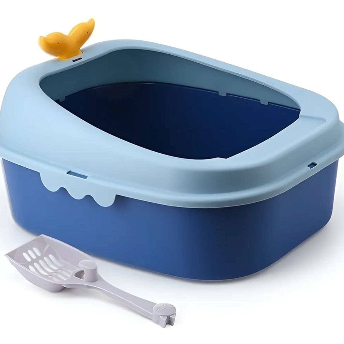 GENERICO - Arenero Para Gato Ballenita Con Pala Y Juguete De Color Azul