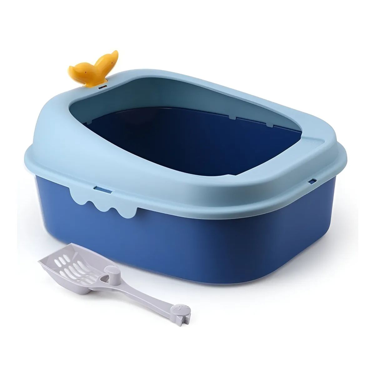 GENERICO - Arenero Para Gato Ballenita Con Pala Y Juguete De Color Azul