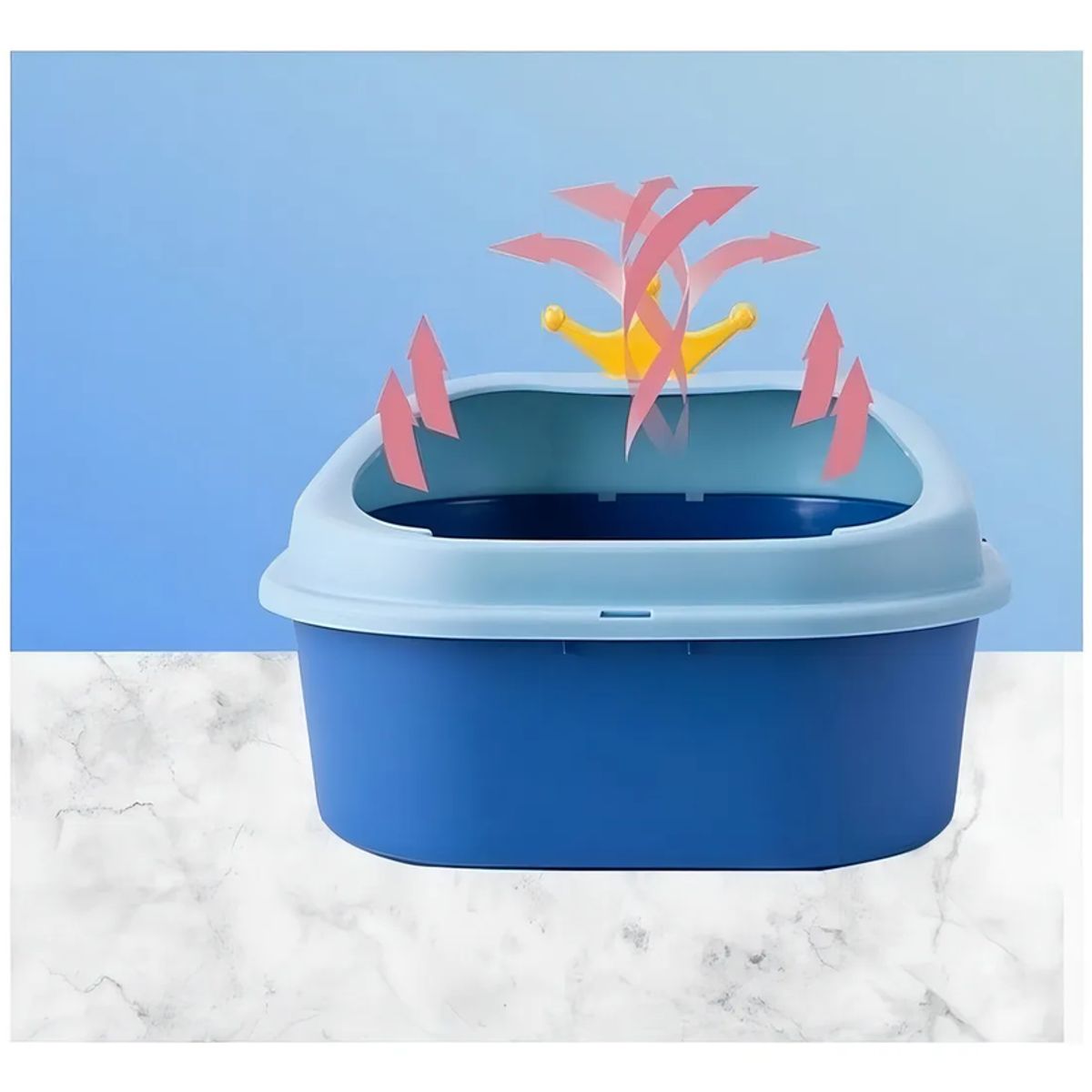 GENERICO - Arenero Para Gato Ballenita Con Pala Y Juguete De Color Azul