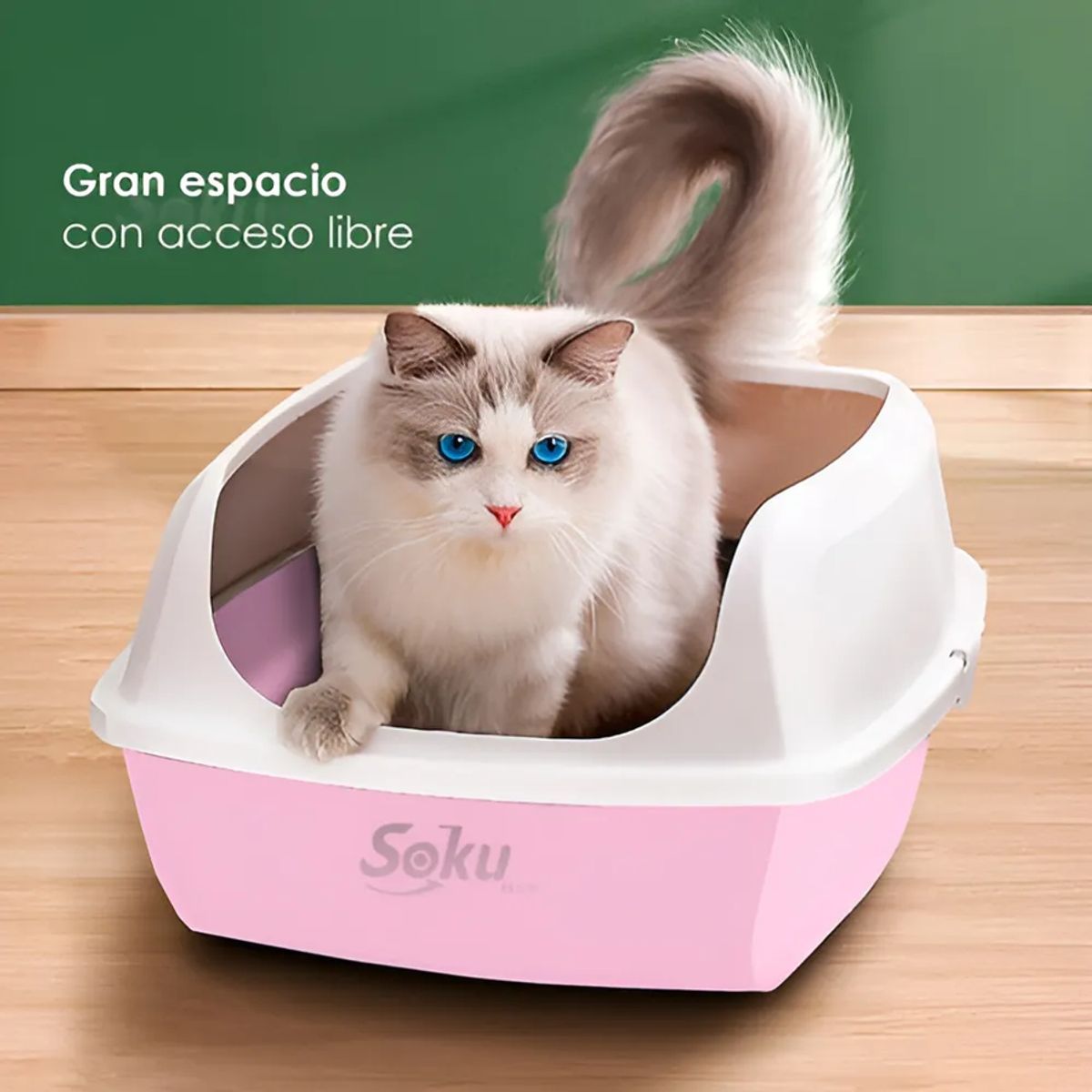 GENERICO - Arenero Gato Extension Anti Derrame Pala Caja Extra Grande Color Rosa
