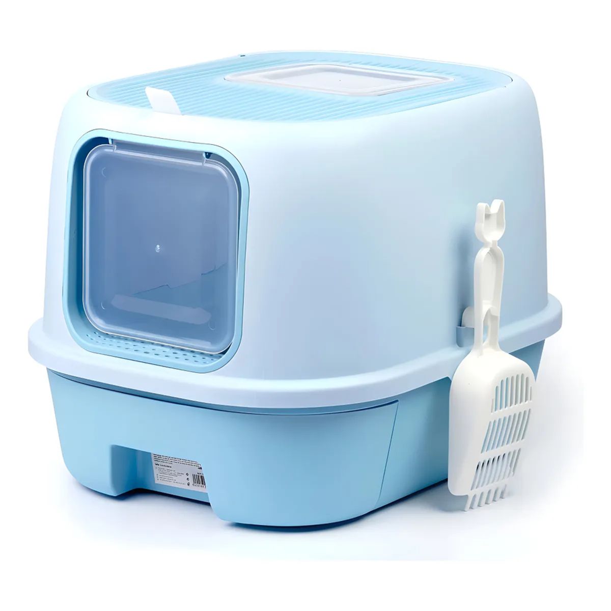 GENERICO - Arenero Para Gatos Grande Cerrado Doble Entrada Con Pala Color Azul