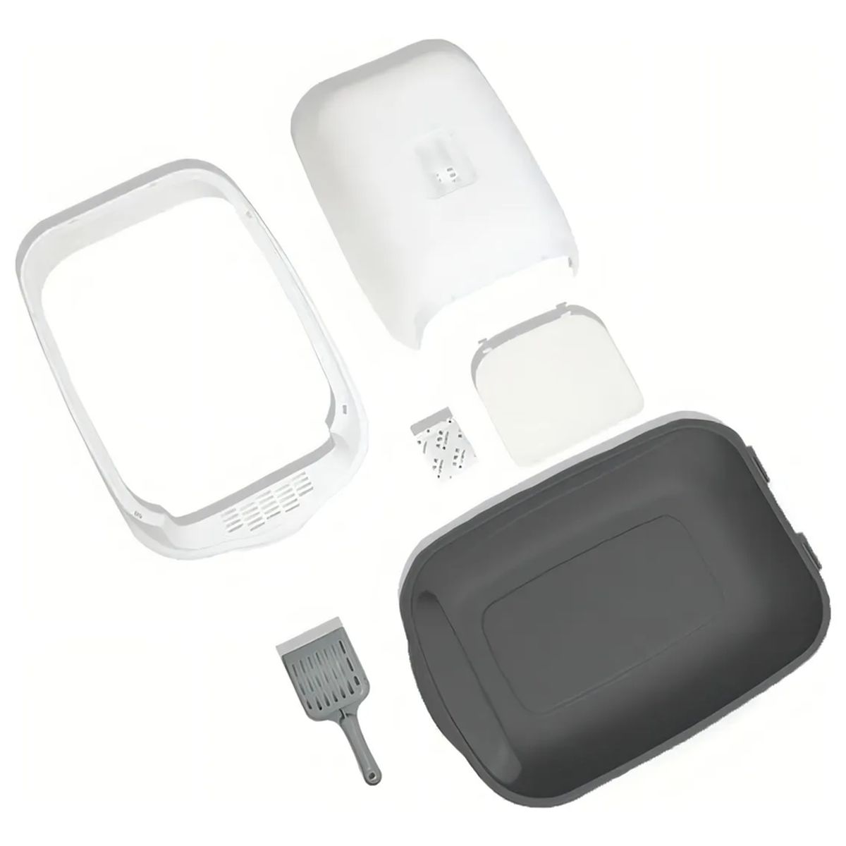GENERICO - Arenero Para Gato Caja De Arena Con Tapa Y Puerta Abatible Color Negro