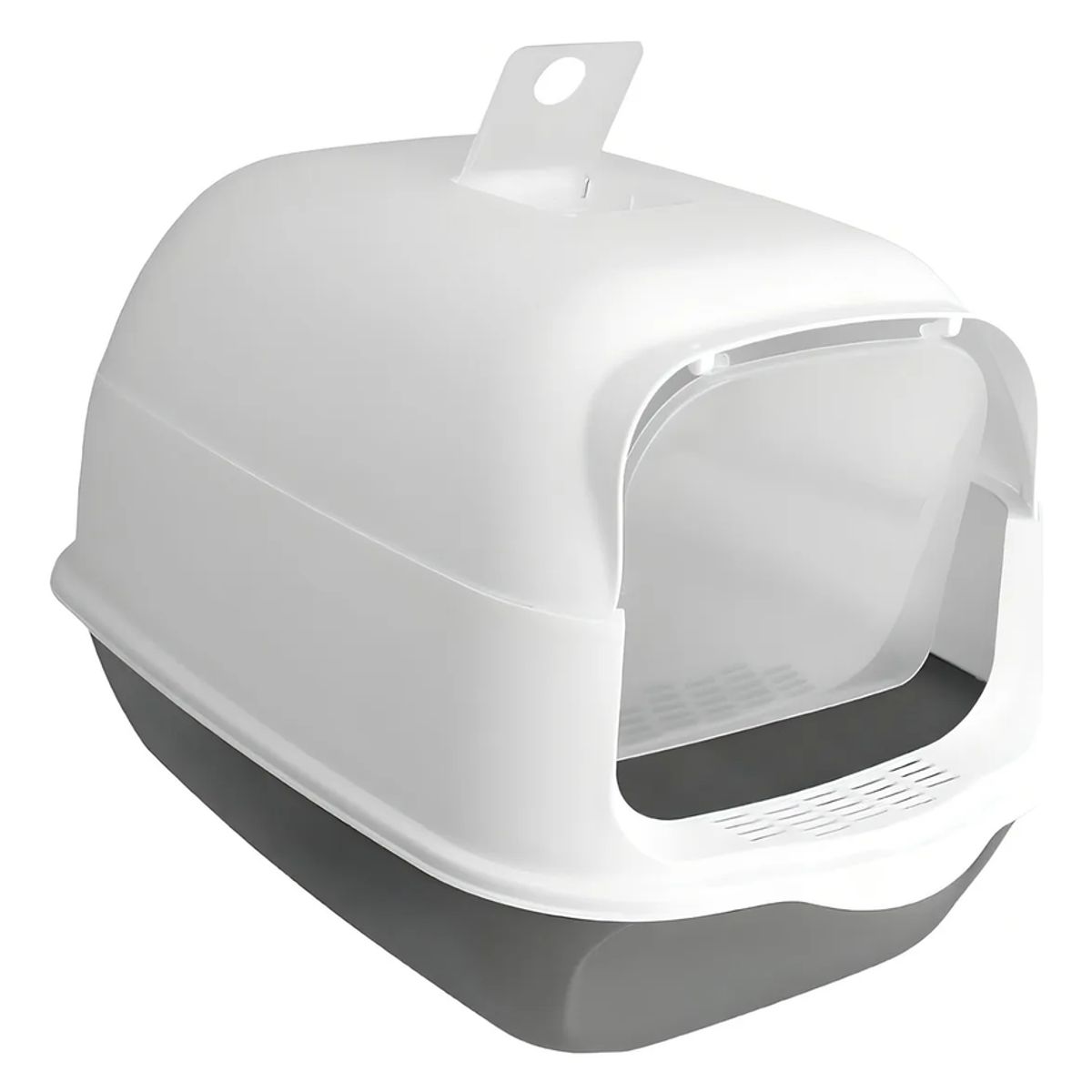 GENERICO - Arenero Cerrado Para Gatos Antiolores Puerta Palita Y Filtro Color Gris