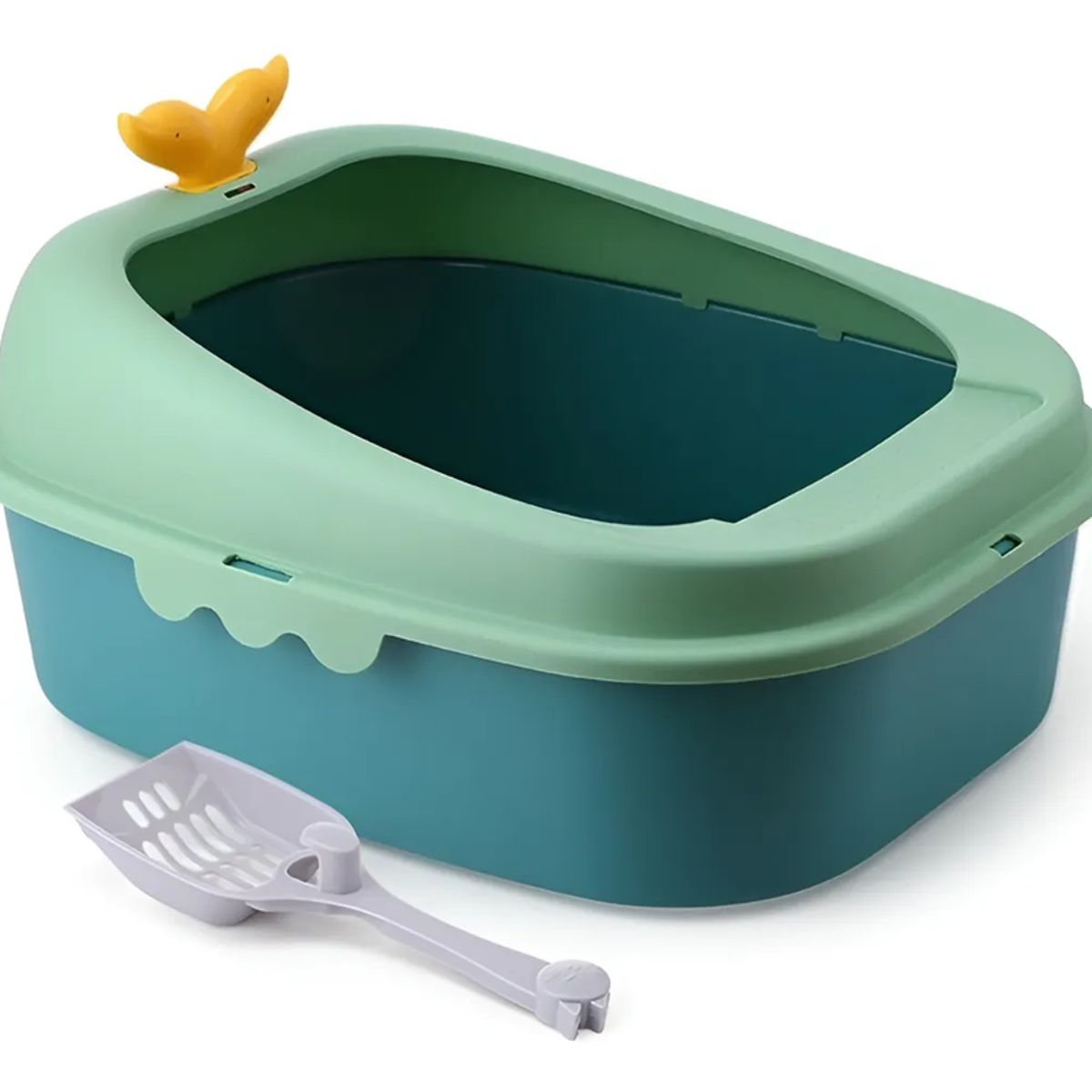 GENERICO - Arenero Para Gato Ballenita Con Pala Y Juguete De Color Verde