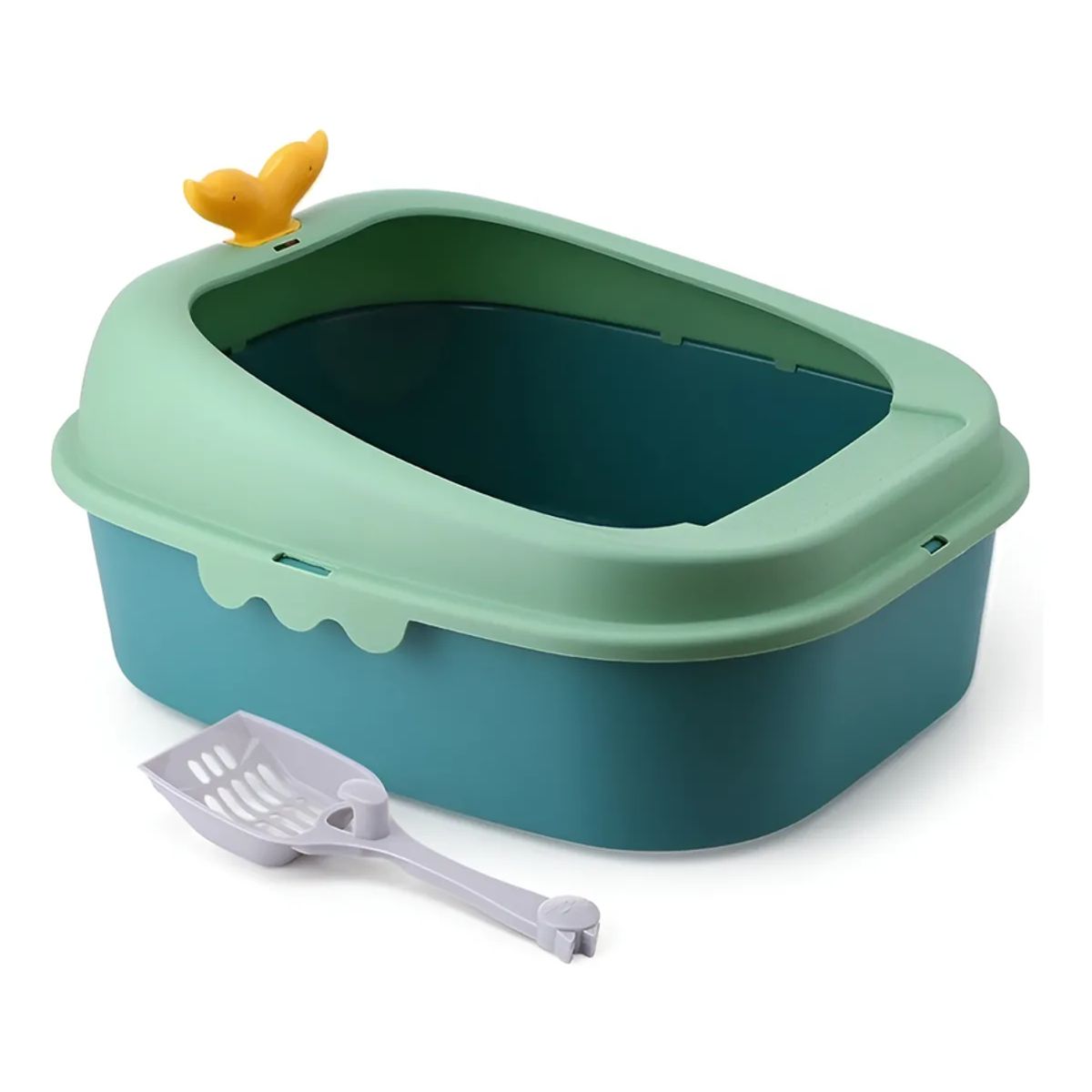 GENERICO - Arenero Para Gato Ballenita Con Pala Y Juguete De Color Verde