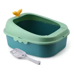 GENERICO - Arenero Para Gato Ballenita Con Pala Y Juguete De Color Verde