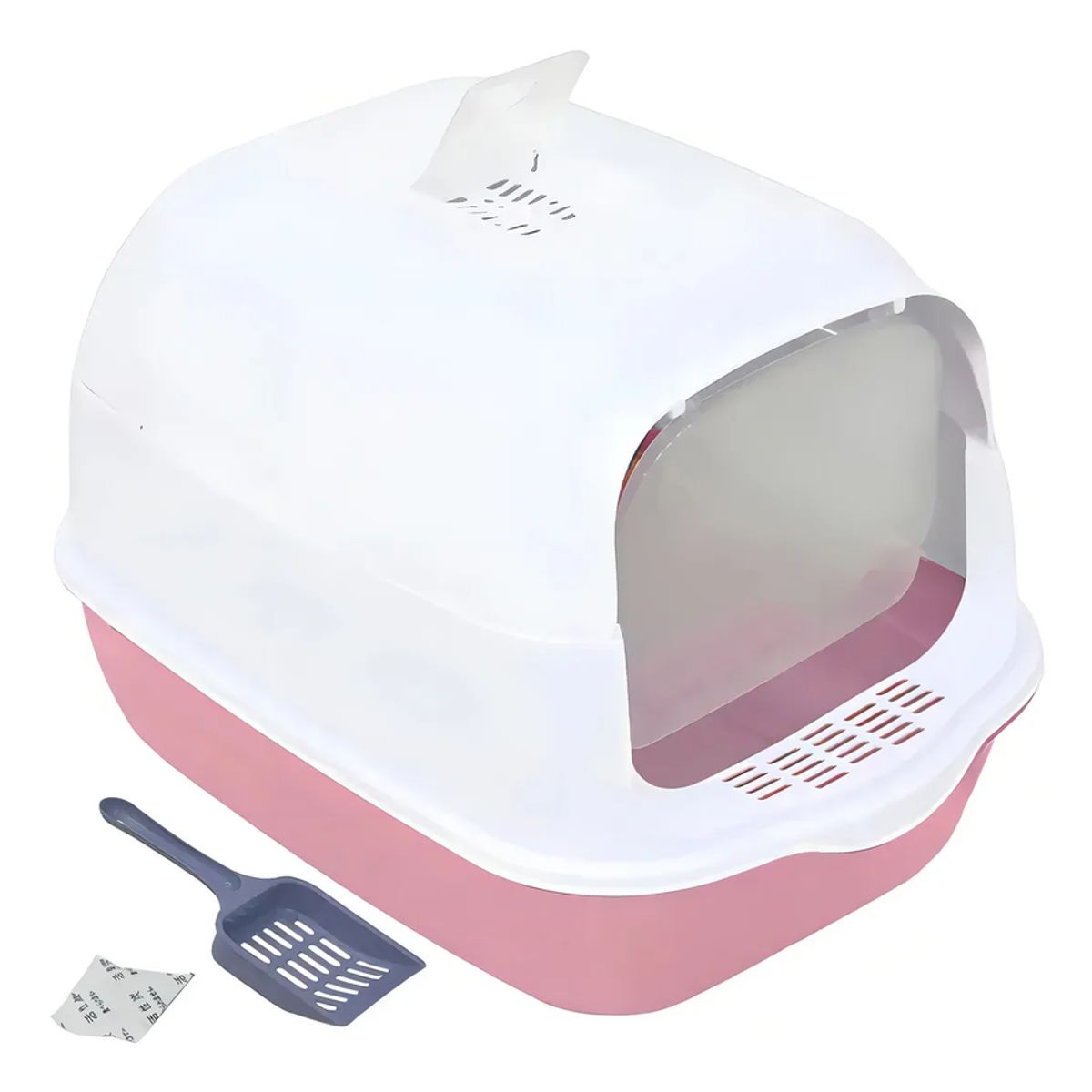 GENERICO - Arenero Para Gatos Roro Cerrado Baño Sanitario Caja Arena Gato Roro Color Rosado - 1000245