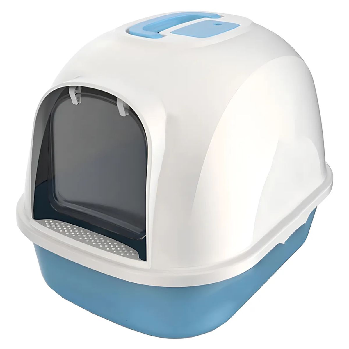 GENERICO - Arenero Para Gatos Grande Cerrado Con Pala Filtro Y Puerta Color Azul