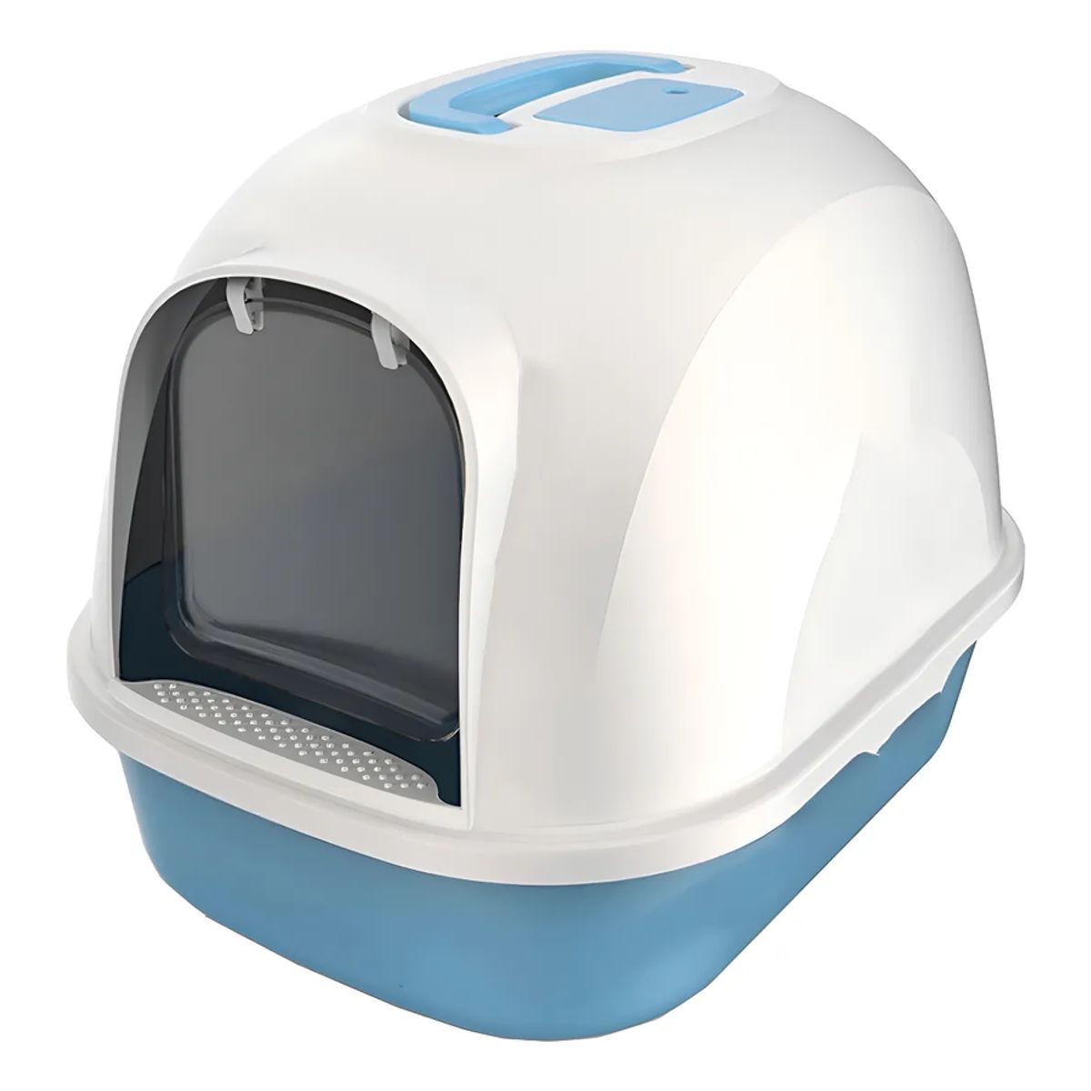 GENERICO - Arenero Para Gatos Grande Cerrado Con Pala Filtro Y Puerta Color Azul