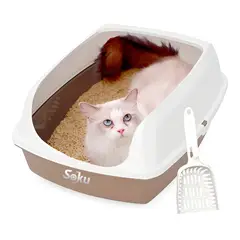 GENERICO - Arenero Gato Extension Anti Derrame Pala Caja Extra Grande Color Café