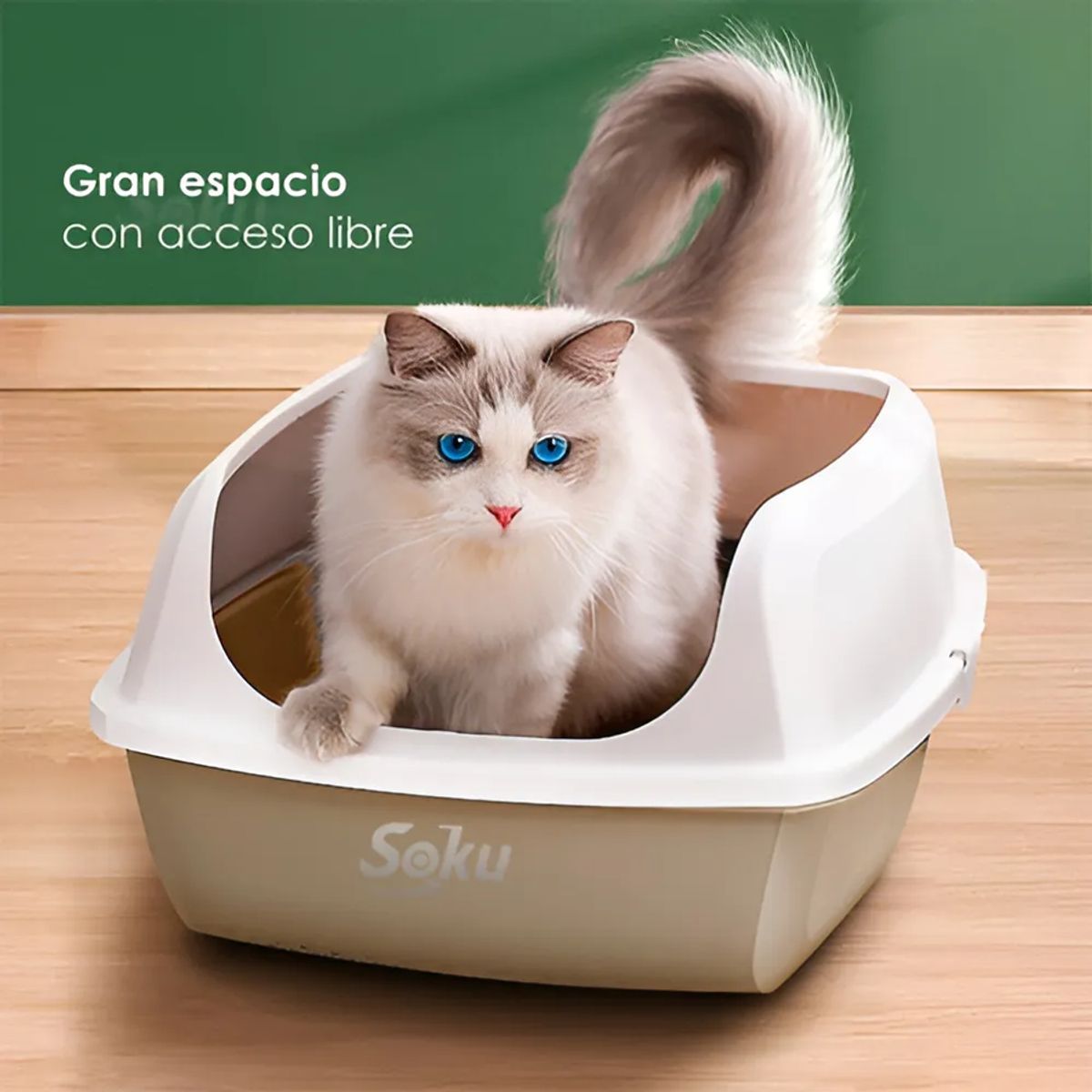 GENERICO - Arenero Gato Extension Anti Derrame Pala Caja Extra Grande Color Café