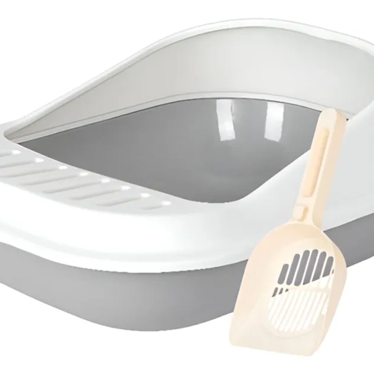 GENERICO - Arenero Bandeja Sanitaria Baño Gato Mascota Semicerrado Color Gris