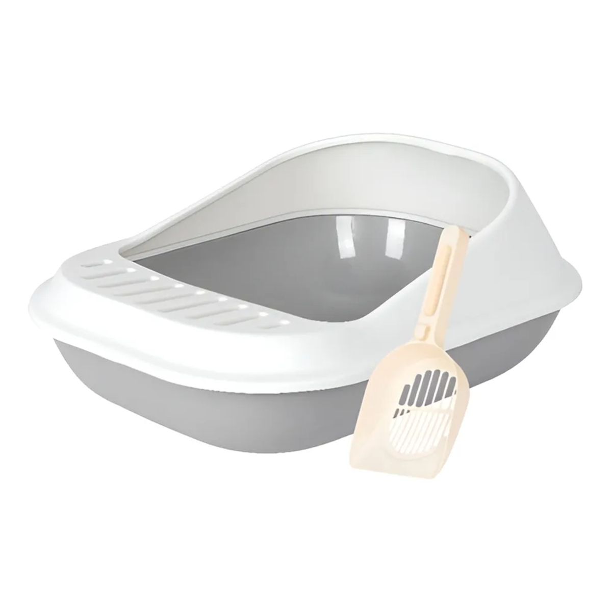 GENERICO - Arenero Bandeja Sanitaria Baño Gato Mascota Semicerrado Color Gris