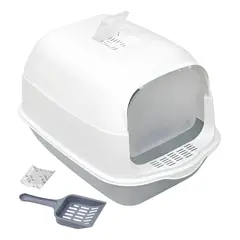 GENERICO - Arenero Gato Cerrado Filtro Anti Olor Puerta Abatible Pala Color Rosa