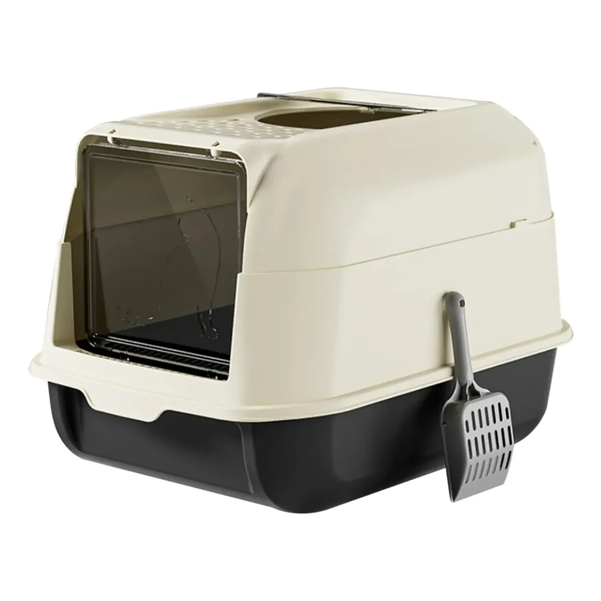 GENERICO - Arenero Para Mascotas Abierto Cerrado Caja Sanitaria Negro