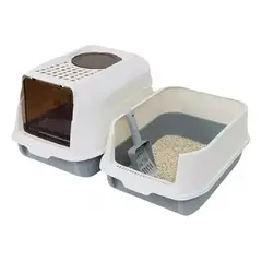 GENERICO - Arenero Para Gatos 2 En 1 Xl Cerrado Grande Sanitario