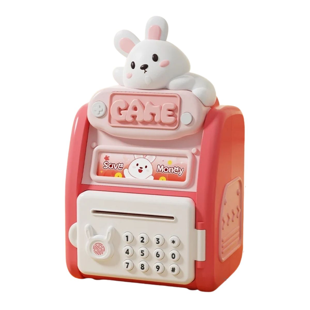 FLIPEREX - Alcancia Caja Fuerte Kawaii Clave Huella Digital Infantil - Rosa