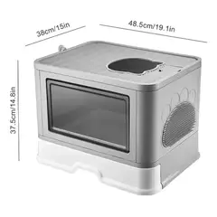 GENERICO - Arenero Para Gatos Mascotas Con Bandeja Grande Xl Gris