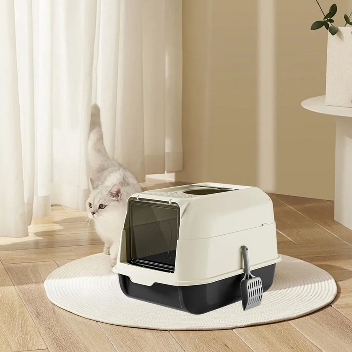 GENERICO - Arenero Para Gatos Mascotas Baño O Sanitario Con Pala Negro