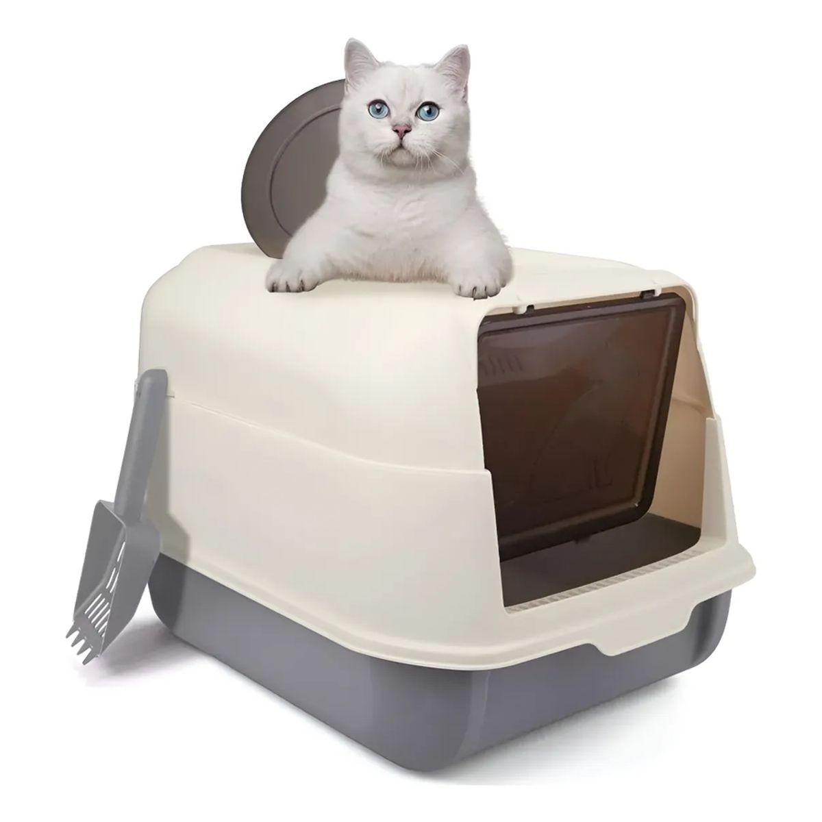 GENERICO - Arenero Cerrado Para Gatos 2 En 1 Grande Segun Disponibilidad