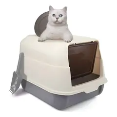 GENERICO - Arenero Cerrado Para Gatos 2 En 1 Grande Segun Disponibilidad