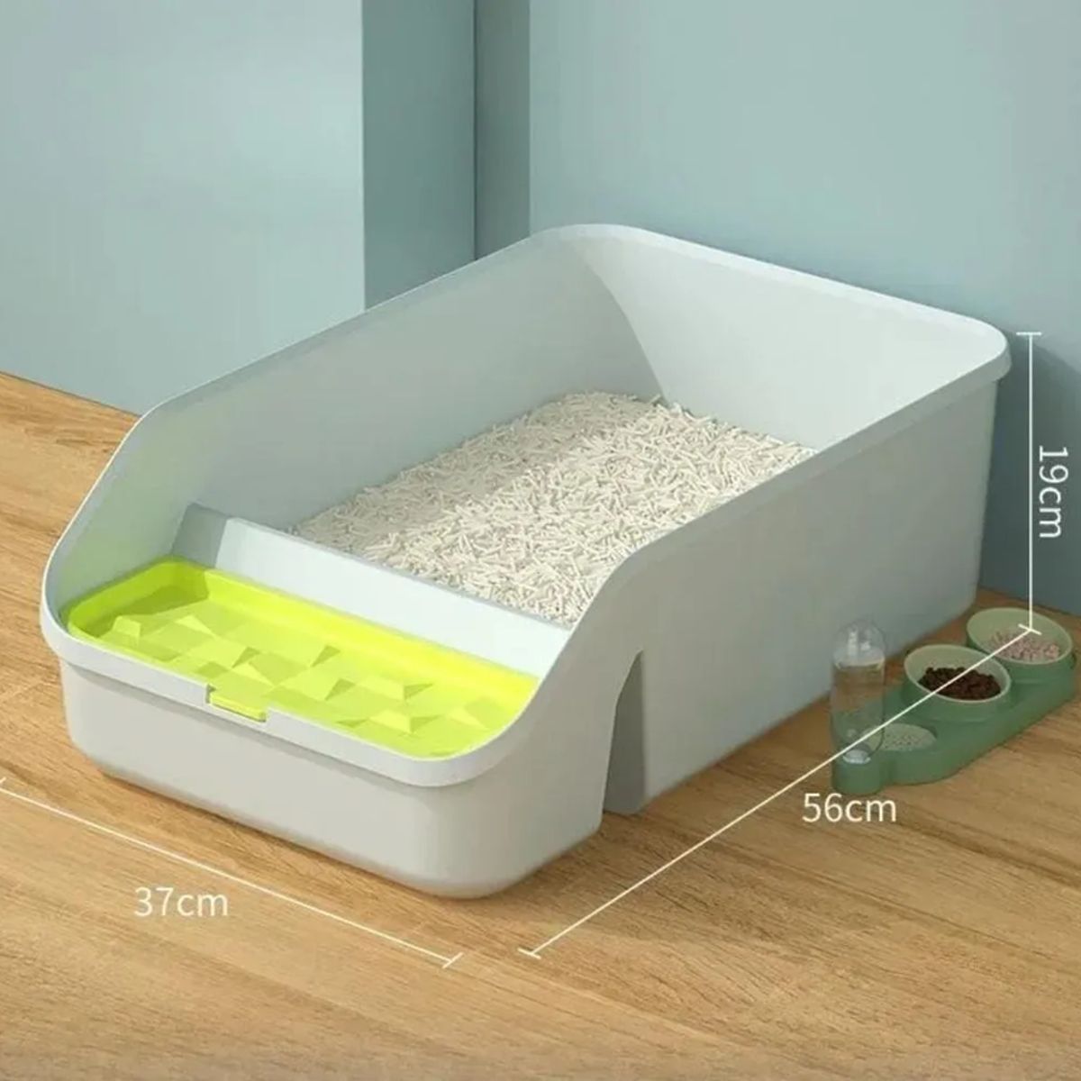 GENERICO - Arenero De Gato Xxl Baño De Mascotas Grande Bandeja Sanitara Gris