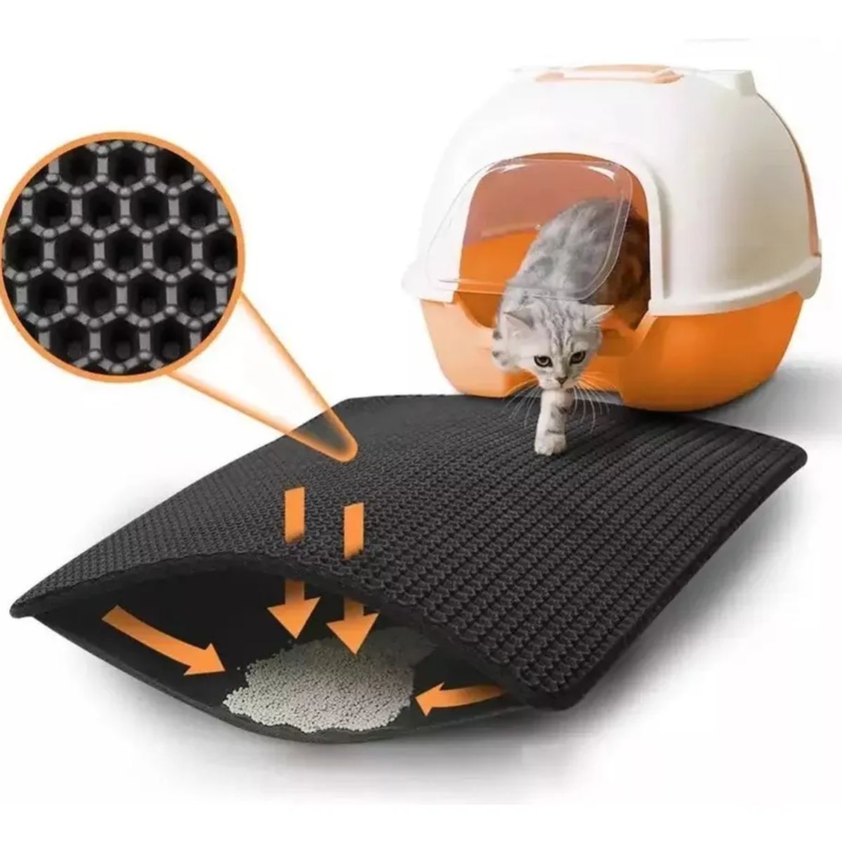 GENERICO - Alfombra Atrapa Arena Para Gatos Salida Arenero Xl