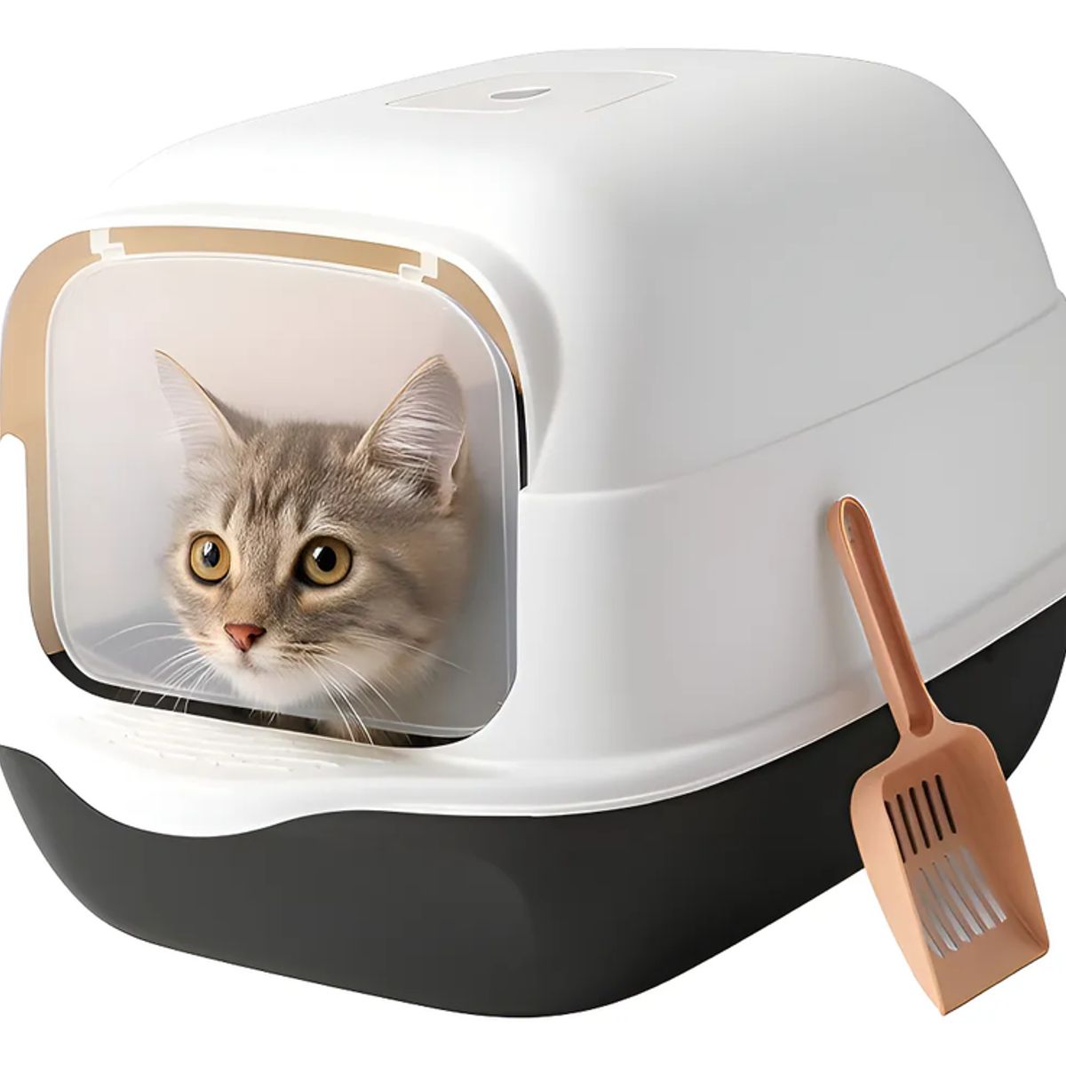 GENERICO - Arenero Cerrado Para Gatos Xl Negro