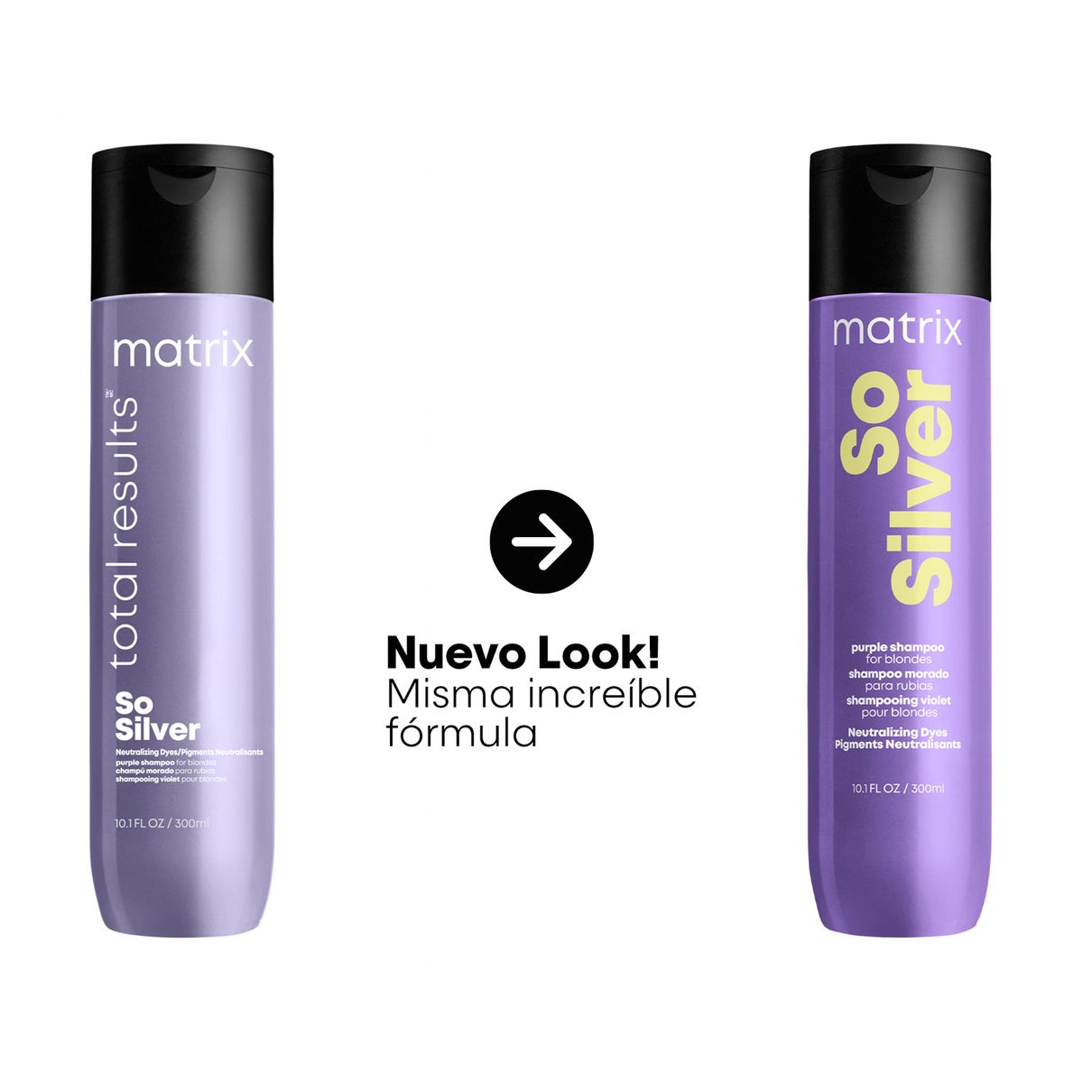 MATRIX - Shampoo Matizador Violeta Cabello Rubio y Gris Con Color So Silver 300Ml Matrix