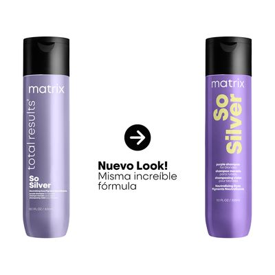 Imagen 2 del producto Shampoo Matizador Violeta Cabello Rubio y Gris Con Color So Silver 300Ml