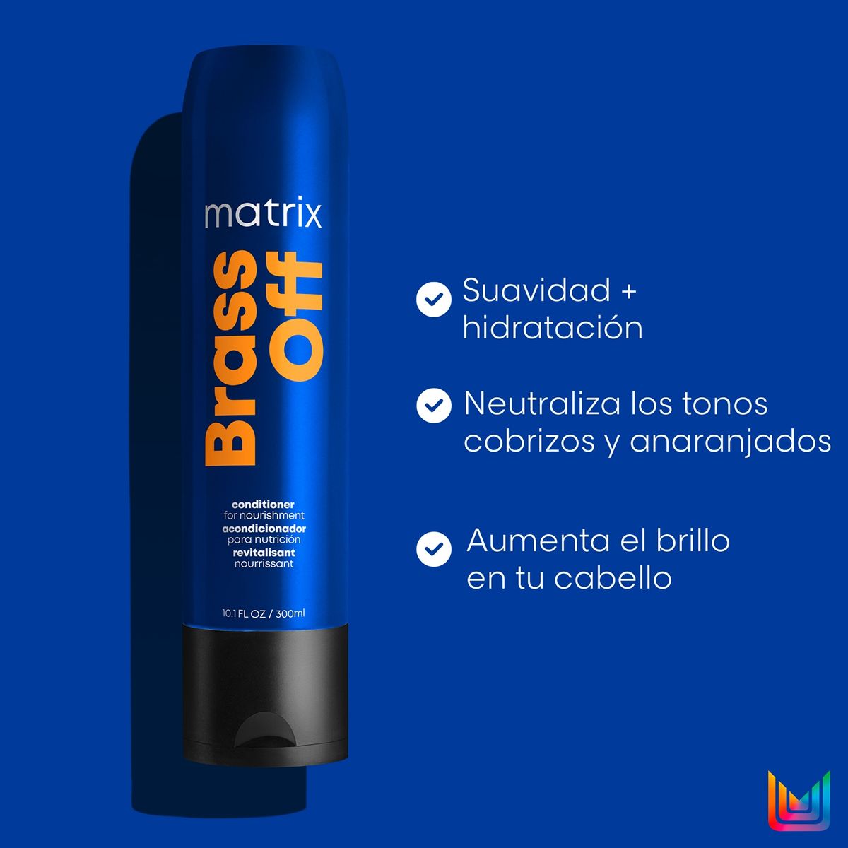 MATRIX - Acondicionador Matizador Azul Cabello Castaño Con Color Brass Off 300ml Matrix