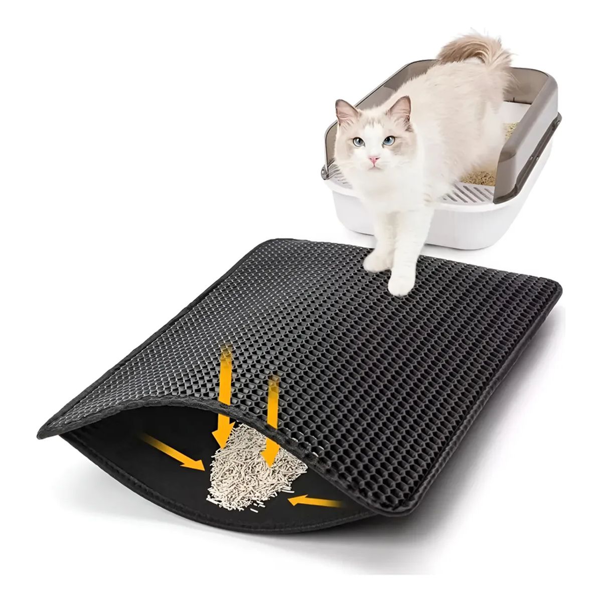 GENERICO - Atrapa Arenas Alfombra Para Gatos - Para Salida Del Arenero Negro