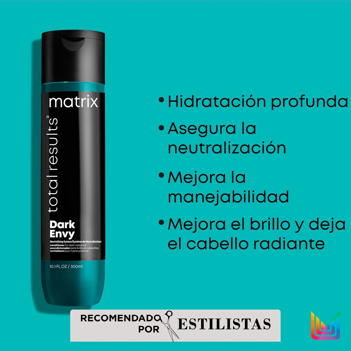 MATRIX - Acondicionador Matizador Verde Cabello Castaño Oscuro con Color Dark Envy 300Ml Matrix