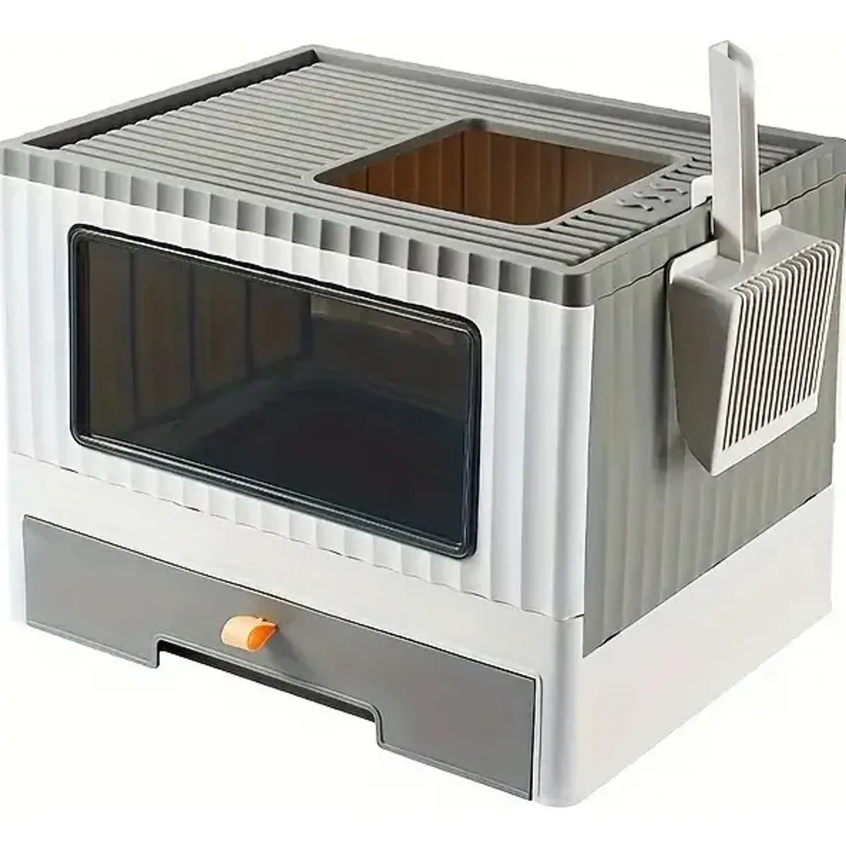 GENERICO - Caja De Arena Para Gatos Plegable Bandeja Cuadrada Plastico