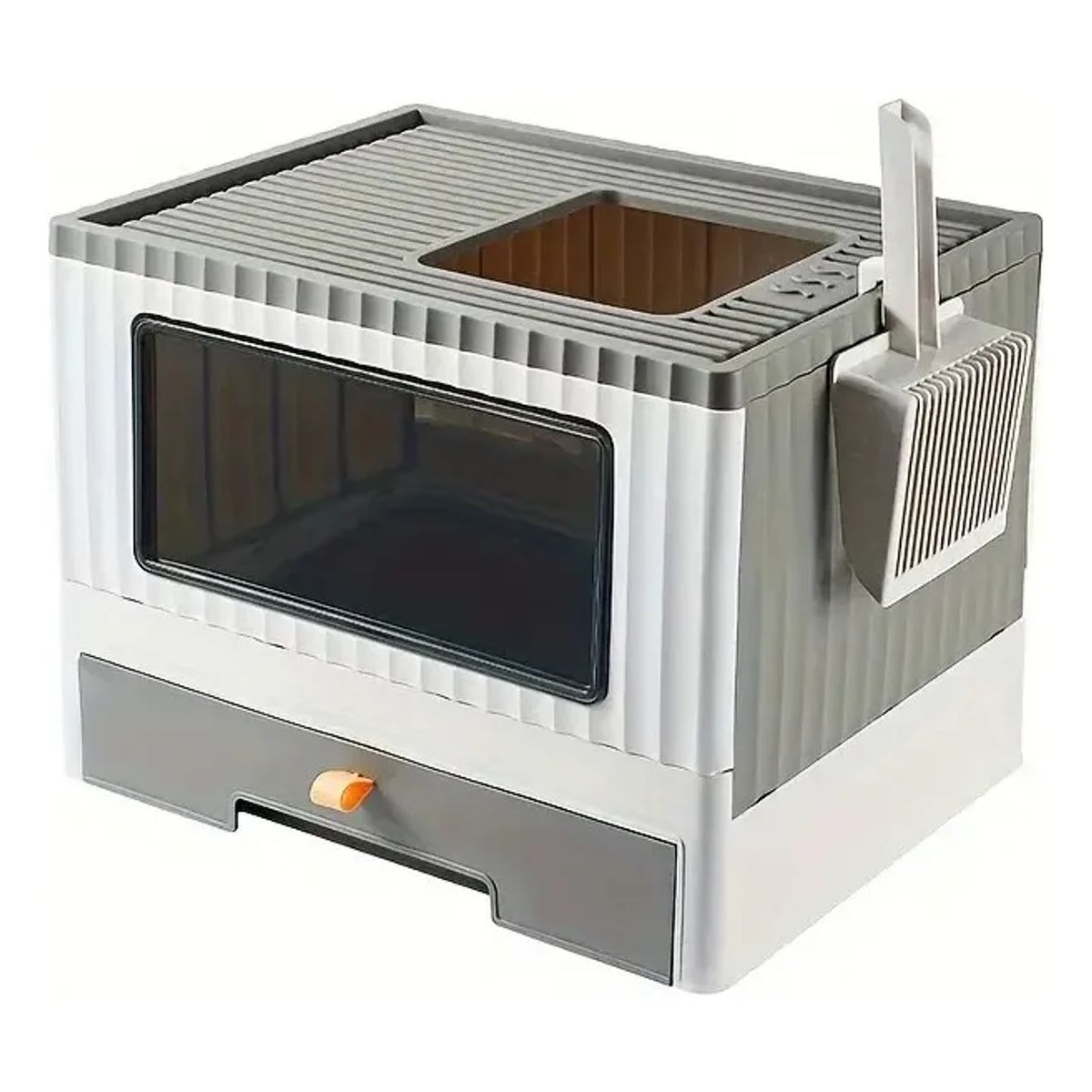 GENERICO - Caja De Arena Para Gatos Plegable Bandeja Cuadrada Plastico