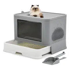 GENERICO - Arenero Para Gatos Mascotas Grande Xl Nuevo Diseño Gris