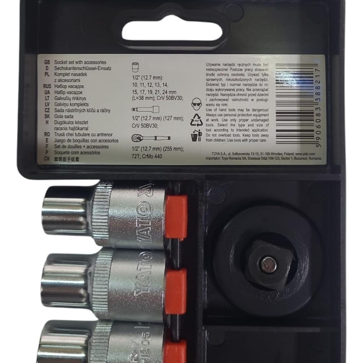 YATO - Juego De Dados Con Chicharra 12 12pzas Yato Yt-38821