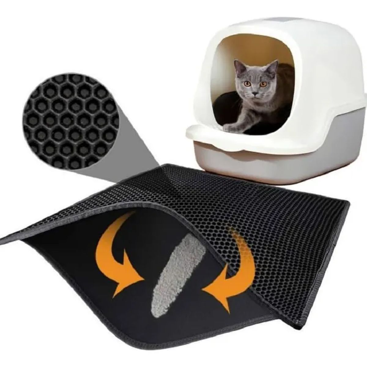GENERICO - Alfombra Salida Arenero Gato Baño Atrapa Arena 75cmx55cm