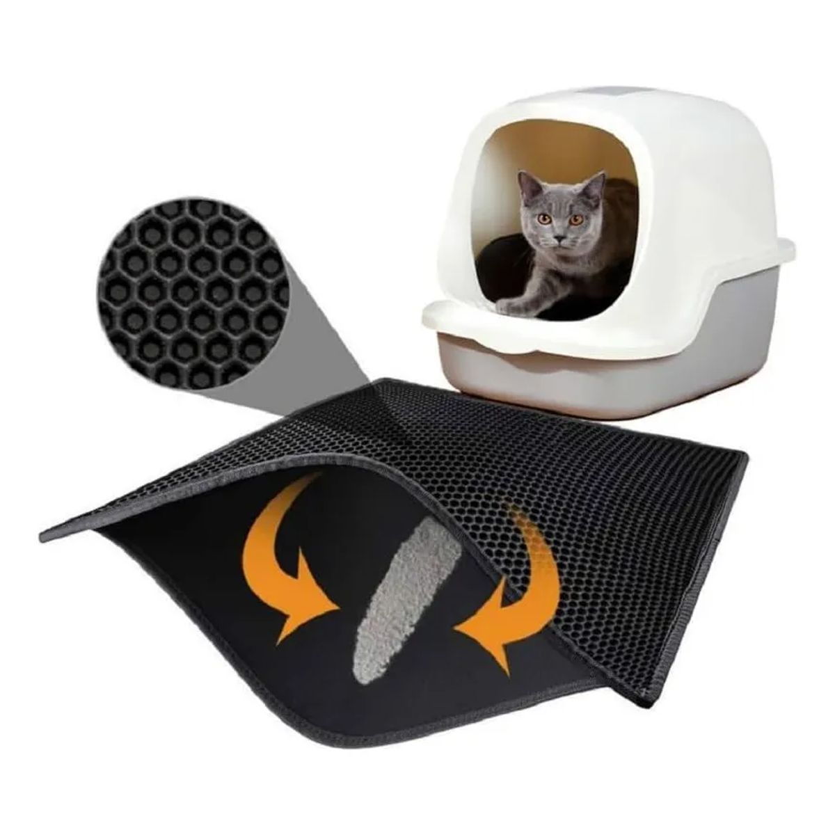 GENERICO - Alfombra Salida Arenero Gato Baño Atrapa Arena 75cmx55cm