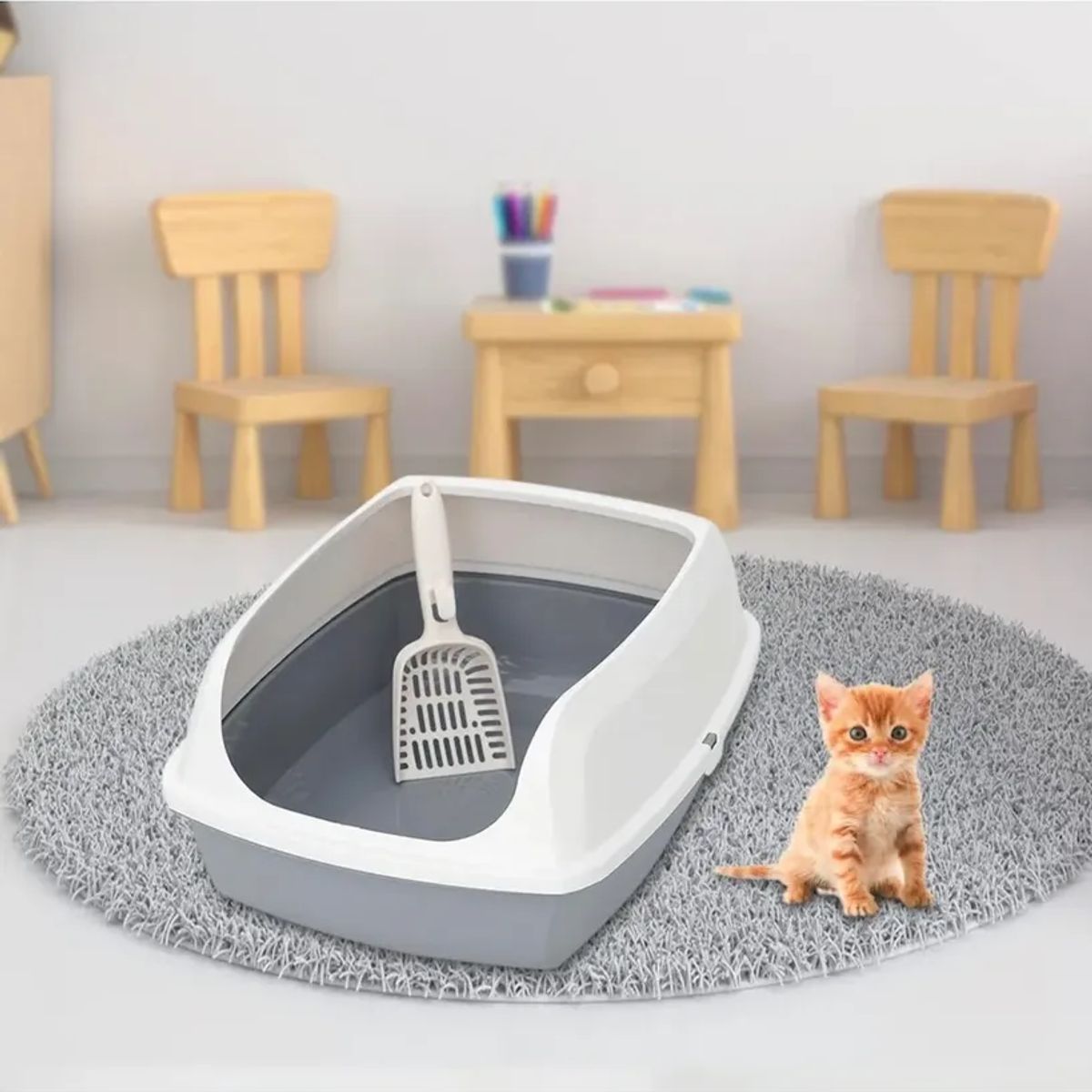 GENERICO - Bandeja Sanitaria Xl De Mascotas Arenero De Gatos Lindo