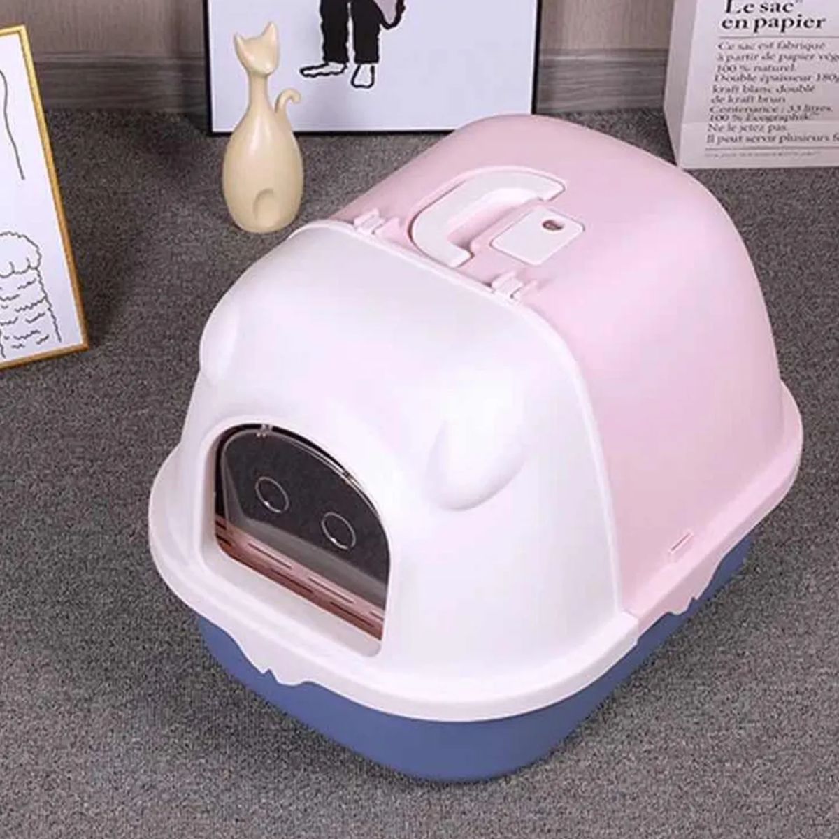 GENERICO - Baño Gato Arenero Cerrada Carbón Bandeja Sanitaria