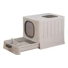 GENERICO - Arenero De Gatos Bandeja Sanitaria De Mascotas Xxl Extraible Blanco