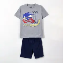 SONIC - Pijama Manga Corta Teen Gris Faster