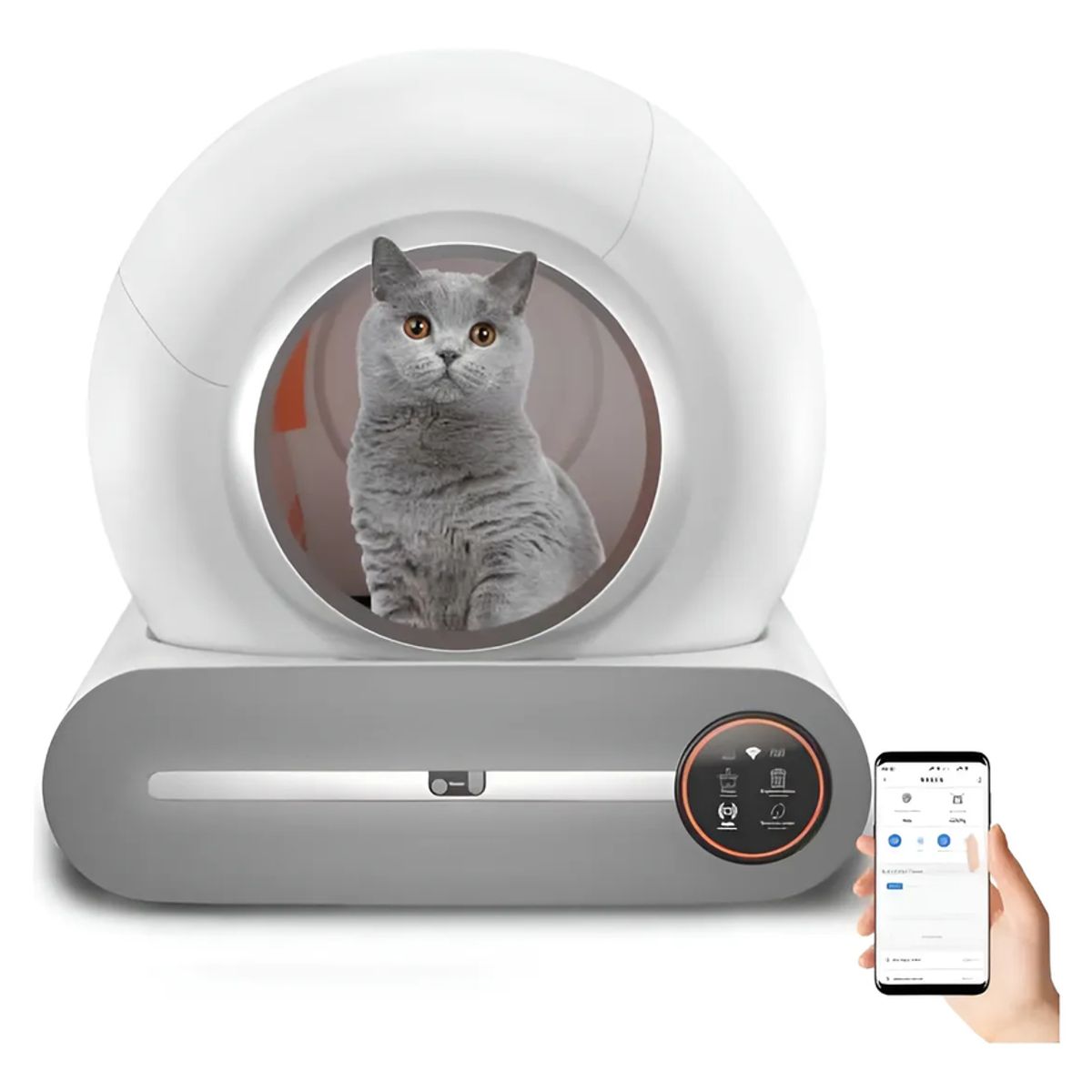 GENERICO - Caja De Arena Robot De Limpieza Automática Para Gatos Arener Blanco